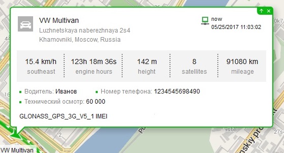 Object on map